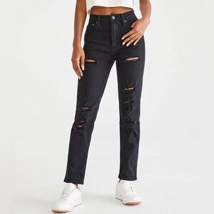 EUC, Women’s Aeropostale High Rise Mom Jeans, Size 6, Black